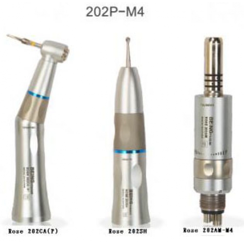 Being® Rose 202(P)-M4 Internal Water Spray Low Speed Handpiece Set (no light), Push Button, E type, with 1:1 rate, KAVO Compatible, 4Holes